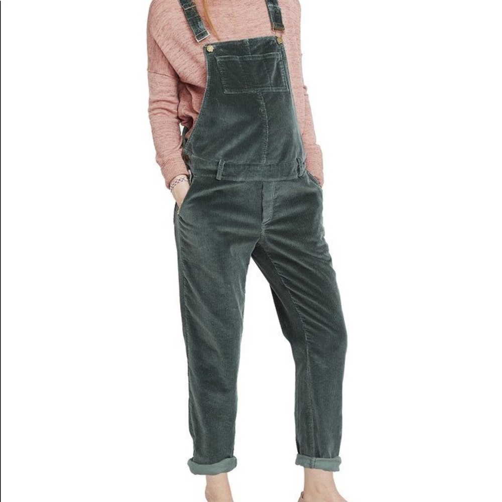 Hatch green corduroy overalls